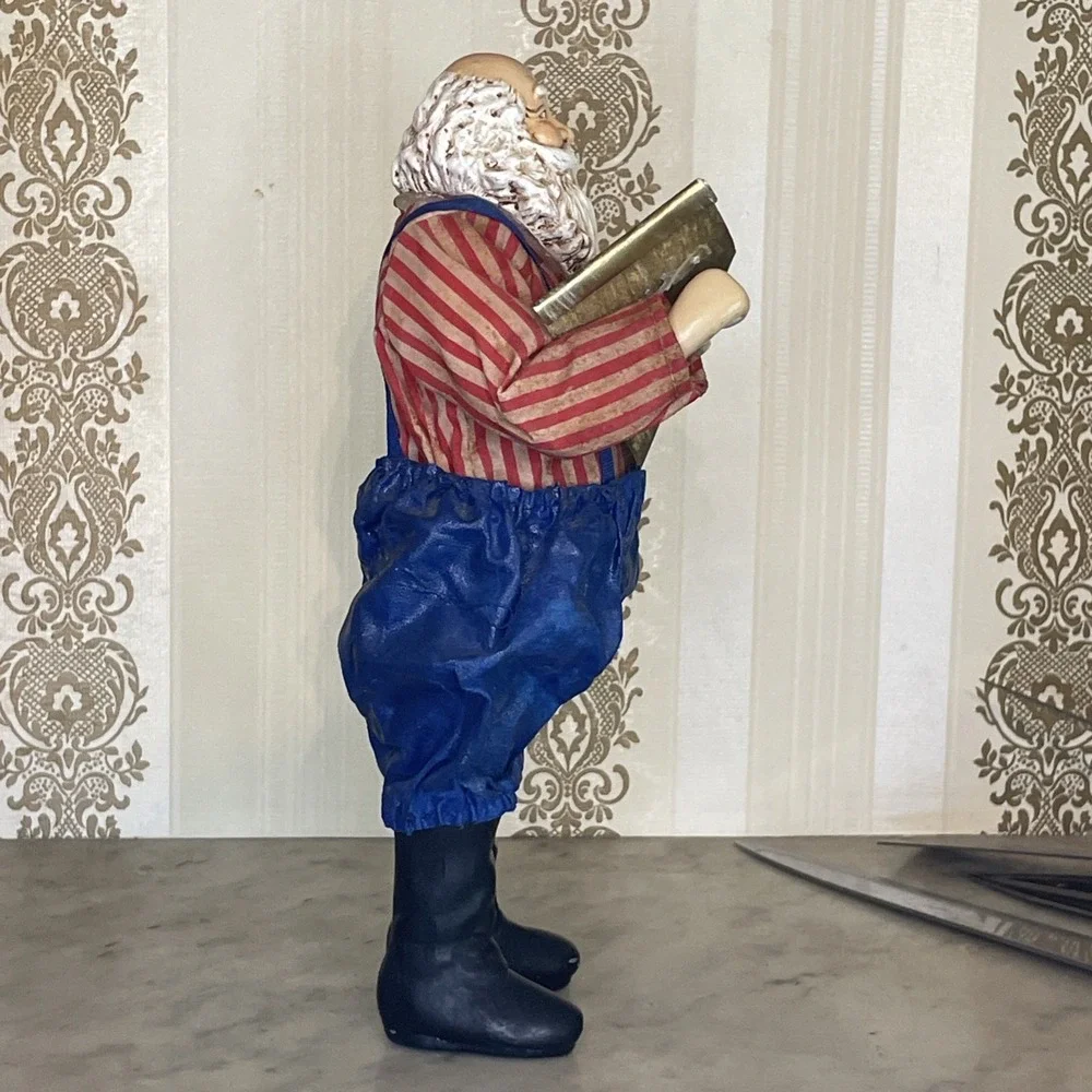 Craven Pottery Santa Claus 9.25 Decoration Display Standing List Reading Fabric